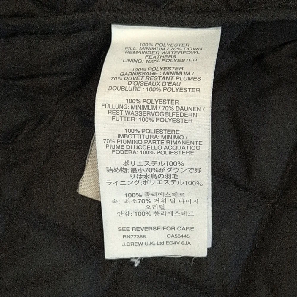 J. Crew Black Quilted Field Jacket